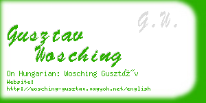 gusztav wosching business card